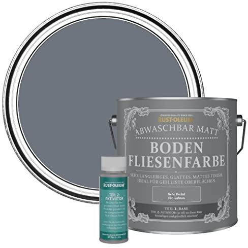 Rust-Oleum Grey Washable Matt Floor Tile Paint - Marine Grey 2.5L
