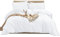 Imperial Rooms Double Duvet Cover Set Brushed Microfiber Plain Bedding White Bed Set with Pillow Cases Ultra Soft Button Closure Quilt Cover (200 x 200 Cm)