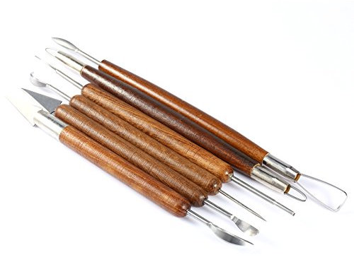 Modellierwerkzeug, 6 Stück Carving Tools Clay Keramik Sculpting Ton Werkzeug, Ton Bildhauer Set, Werkzeuge zum Schnitzen von Wachs Töpferwerkzeug Doppelseitige Carving Werkzeuge Sculpting Tools