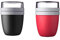 Mepal 2-tlg Lunchpot Ellipse Set - Schwarz/Nordic Red – 500 ml praktischer Reisebecher, Joghurtbecher, To go Becher – Geeignet für Tiefkühler, Mikrowelle und Spülmaschine, 700 ml