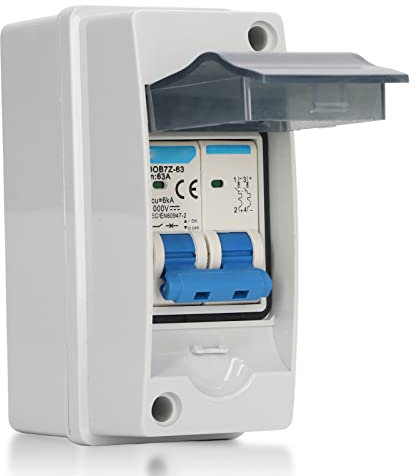 Interrupteur de Déconnexion 63A 1000V DC, Disjoncteur Miniature PV DC avec Boîtier de Distribution étanche IP65, Interrupteur de Déconnexion Solaire pour Panneaux Solaires