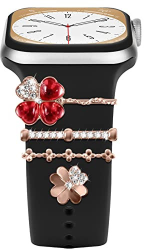 Compatibile con Cinturini in Silicone per Apple Watch 38mm 40mm 41mm 42mm 44mm 45mm 49mm, Decorativi con Diamanti in Metallo per Cinturini Accessori per iWatch ultra 8 7 6 5 4 3 2 1 SE,E3