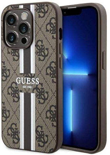 GUESS GUHMP14XP4RPSW Hülle für iPhone 14 Pro Max 6.7 braun hardcase 4G Printed Stripes