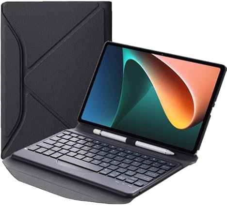 B0N5 Diamond Texture Bluetooth Keyboard Leather Case with Triangle Back Support For Xiaomi Pad 5/5 Pro