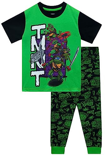 TEENAGE MUTANT NINJA Turtles Schlafanzug | Jungen Schlafanzug TMNT | Grün 122