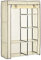 HOMCOM Kleiderschrank Stoffschrank mit 6 Ablagen, Kleiderstange, Reißverschluss Faltschrank für, Ankleidezimmer Schlafzimmer, 103 x 43 x 162,5 cm, Creme