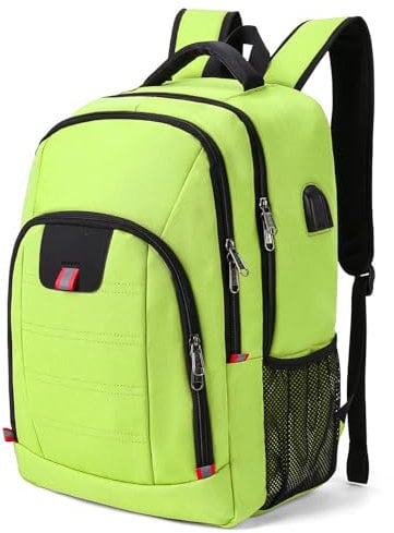 Della Gao Laptop Backpack,Extra Large Anti-Theft Business Travel Laptop Backpack Bag with USB Charging Port, Green 17 inch