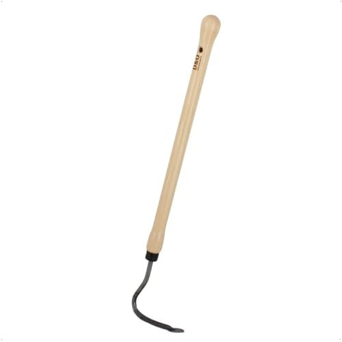 D&O Sauzahn (geschmiedeter Borstahl) mit Knopfstiel aus Holz (Esche), Gesamtlänge: ca. 60 cm, Klingenbreite: 2,5 cm, ideal zur Bodenkultivierung im Garten