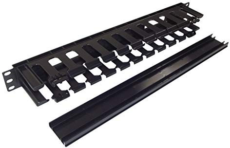 1U 19 Inch Rackmount Cable Management Dump Panel with Cover For 19 Inch Cabinets and Racks