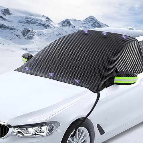 Frontscheibenabdeckung Winter für VW Amarok/Beetle/Bora/Caddy/Corrado/EOS/Golf 2000-2023 2024, Autoabdeckung Faltbare Scheibenabdeckung, Gegen Schnee EIS Frost Staub Sonne Wischer & Spiegel Schutz