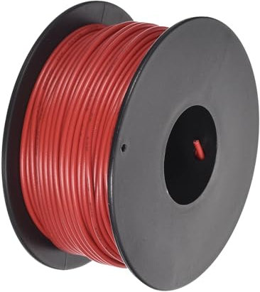 sourcing map 24AWG Wire 24 Gauge Stranded Wire PVC Hookup Wire 30M/100ft Red, Electrical Wire UL1007 Spool Tinned Copper Wire for Internal Connecting Wire, Marine