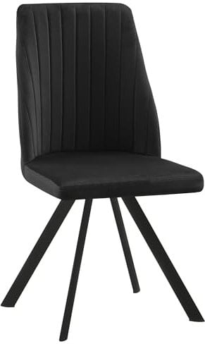 TRISENS Esszimmerstühle Küchenstuhl Polsterstuhl Design Stuhl mit Rückenlehne, mit Sitzfläche aus Samt, Gestell aus Metall, Farbe:Schwarz, Menge:1 St.