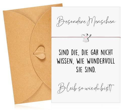 Tenare Schutzengel Armbänder für Damen Freundin Besondere Menschen Geschenk Engel Armband mit Motivation Grußkarte und Umschlag Freundschaftsarmband Verstellbares Armbändchen mit Engel Anhänger