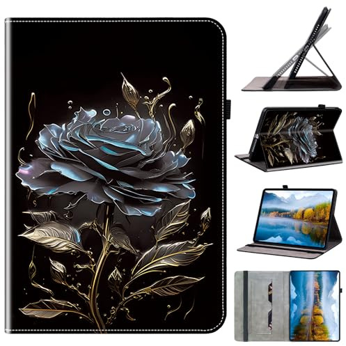 Unichthy Case for Honor Pad X9 11.5 inch 2023 Shockproof Card Holder Multi-Angle Stand Cover with Pen Holder for Honor Pad X9 Tablet Black Rose