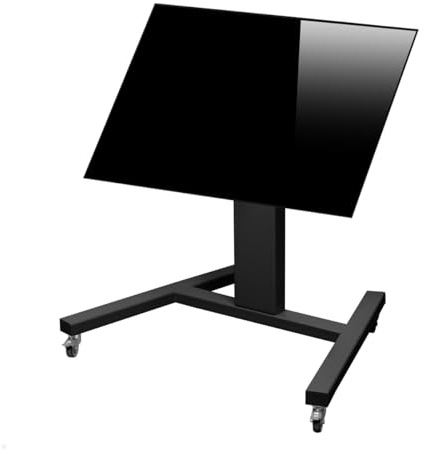 MonLines MBS009 Monitor Bodenständer niedrige Höhe bis 70 Zoll, Mobiler Monitorständer für Konferenzen und Präsentationen (Schwarz)