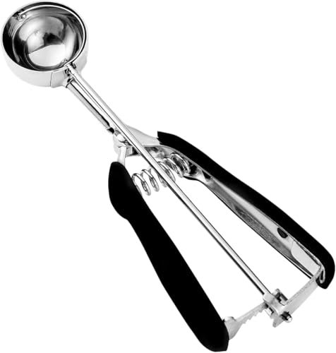 Cookie Scoop Set, Ice Cream Scooper, 18/8 Stainless Steel Cookie Dough Scoop with Trigger Release, 1 Tbsp/ 15 ml/ 0.5 oz Thickened Cookie Scoops for Baking and Ice Cream