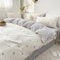 Freyamy Housse de Couette 220x240 Amour Gris Parure de lit 2 Personne en Microfibre avec Fermeture Éclair Réversible Sets de Housse Couette Cœur avec 2 Taie d'oreiller 65 x 65cm pour Filles Enfants