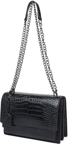 cotwoco Handtasche Damen, Klein Umhängetasche Damen - Kette Schulterriemen Crossbody Bag, PU Leder Handytasche mit Kartenschlitz mit 4 Fächern