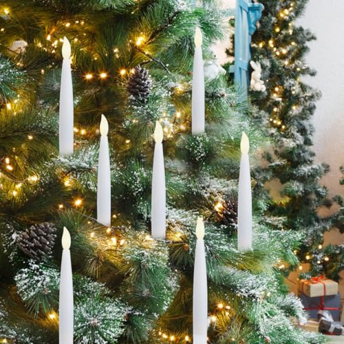 Housoutil LED-Weihnachtsbaumkerzen Mit 3D-Flamme, Christbaumkerzen Als Dekoration Mit Clip Für Weihnachten, Weihnachtsbaum, Halloween Party