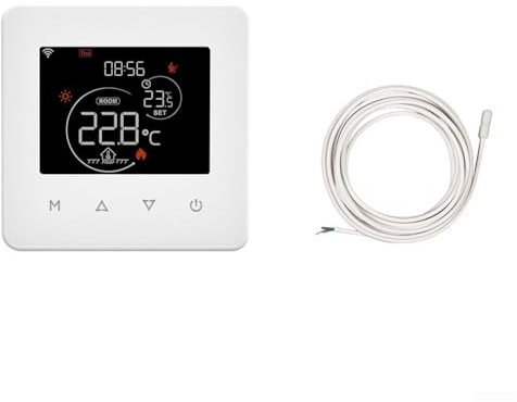 CWOQOCW Programmable WIFI Room Thermostat With Romote Voice Control Via App For Central Air Conditioning In Hotel Restaurant Supermarket Or Home(Electric heating)
