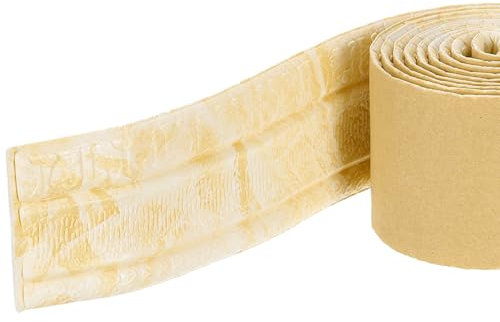 sourcing map Foam Molding Trim Self Adhesive, 3Inch x 7.54ft Flexible Wallpaper Border 3D Wall Edging Lines Foam Baseboard Trim for Home Decoration, Yellow