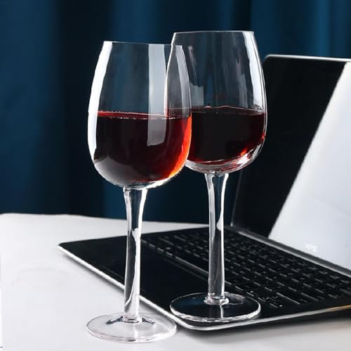 Verres à vin rouge – Verre à vin demi-rouge | Grands verres à vin en de 140 ml – Dégustation de vin | Verres à vin à fond plat – Verres à vin à longue tige pour champagne, Noël, mariages,