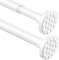 Bastone per Tenda a Pressione Asta Tenda Telescopica Bastone Tenda Doccia senza Foratura Estensibile con Molla, Bianco(85-155cm Φ32 mm)