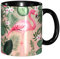 KHDKLXOHZ Tasse en céramique double couleur flamant rose – Motif 3D 325 ml – Tasse à café et à thé, tasses en céramique bicolore