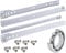 Stahlia (1 Paar) Schubladenschienen 500mm Rollenführung Teilauszug Weiß Professional Schubladenauszug Schienen Führungsschiene Schienen mit Rollen Laufschiene