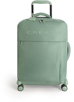 CREATE / Luggage Studio Soft/Maleta Blanda de poliéster Verde Sage / 39x20.5x56cm / Candado TSA, 4 Ruedas Dobles, Organizador, Mango telescópico, Tejido Impermeable, Etiqueta identificativa
