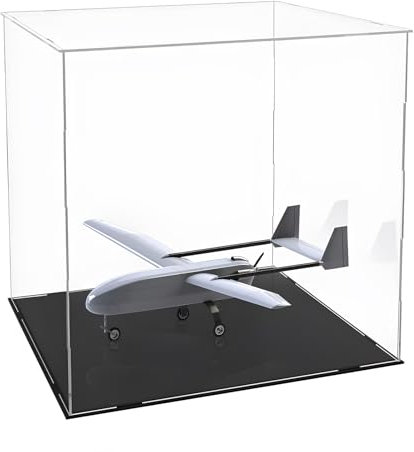 Zusammenbaubare Acrylbox mit Schwarzer Basis,15x30x65cm/6x12x26in, Transparent Würfelförmige Schaukasten Display für Figuren Modellautos Sammlerstücke Spielzeug