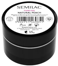 Semilac Builder Thixo Gel Natural Peach 15g – Aufbau für Nagelverlängerung & Nagelaufbau – UV LED – Thixotrop & Selbstglättend – Halbdeckendes Cover-Gel