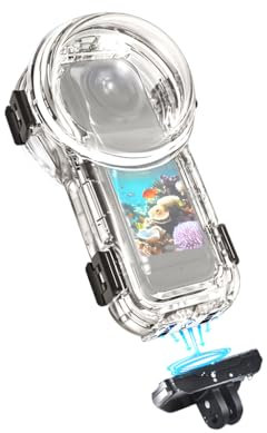 NovelGoal Custodia subacquea per fotocamera subacquea da 60 m, con base magnetica, custodia protettiva per fotocamera panoramica X5, custodia impermeabile