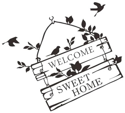BESTYASH Selbstklebendes Wandtattoo Willkommen zu Hause aus Schwarzem Pvc Abnehmbar als Wanddekor für Wohnzimmer und Küche
