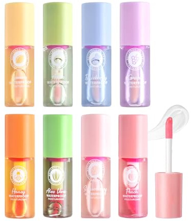 ALONK 8 Stück Lipgloss Set, Lip Stain, Fruchtige Farbe Wechselnde Lip