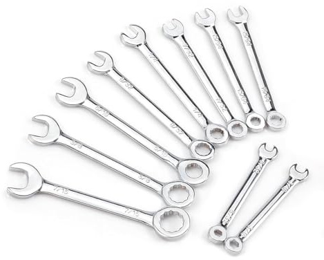 Westspark 10pcs Small Spanner Set. SAE Wrenches Open End and Box End Spanner 5/32-7/16, Mini Combination Wrench Set Spanner Hand Repair Tool for Bike, Automotive & Home Appliance Maintenance
