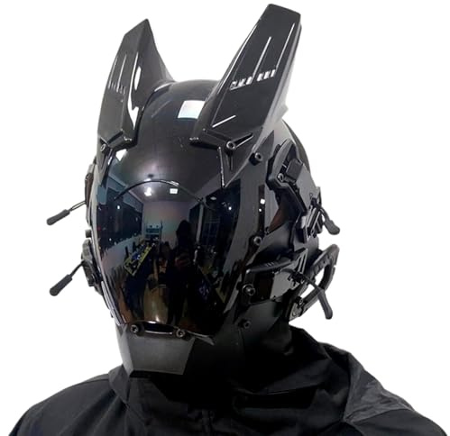 Comebachome Cyber Mask LED Light Helmet Anti Fog Gothic Mask Punk Futuristic Sci-fi Techwear for Music Festival Cosplay Halloween Party, Punk, Cyber
