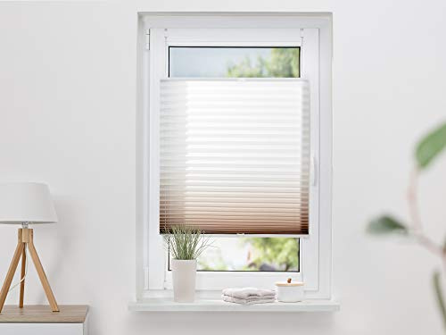 K-home Klemmfix-Plissee Farbverlauf Braun 45cm x 210cm (B x L)