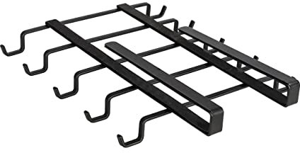 WENKO Accroche-Tasses pour étagère pour 10 Tasses Module d'armoire Cuisine pour 10 Tasses Noir