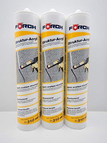 FÖRCH STRUKTURACRYL ACRYL STRUKTUR WEISS KARTUSCHE DICHTSTOFF DICHTMASSE 310ml (3)