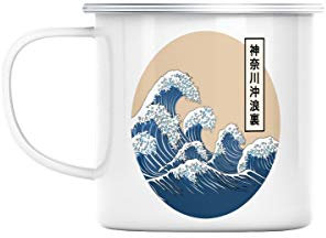 Mug en Métal Emaillé Hokusai Grandes Vagues Japon Asie Culture Mer
