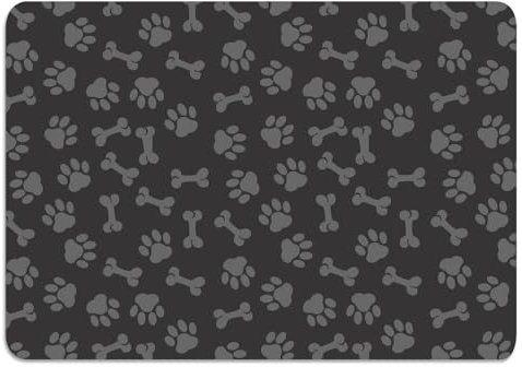 Dog Food Mat, Non-Slip Dogs Bowl Mat, Waterproof Dog Placemat, Feeding Mat for Food and Water - Bones and Paws
