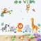 decalmile Wandtattoo Dschungel Tiere Wandaufkleber Elefant Affen Giraffe Wandsticker Babyzimmer Kinderzimmer Schlafzimmer Wanddeko