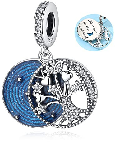 Nbsameng Arbre de la vie Charm,Bijoux femme,Pendentif avec Breloques,en Argent Sterling 925 avec 5A Zircone,Compatible pour Pandora & Européen Bracelets