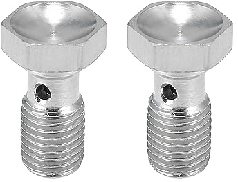 X AUTOHAUX Bremsleitung Hohlschraube M10x1.25 25mm 2 Stück | Silber, Edelstahl, Für KFZ, Gewindelänge 12mm, Außendurchmesser 10mm, Innendurchmesser 3mm, Lochgröße 2.4mm