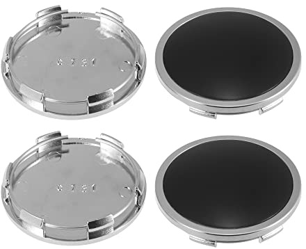 X AUTOHAUX Capuchons De Moyeu De Roue Noir 4pcs Voiture Plastique ABS | 65mm Diamètre Extérieur, Autocollant Noir, Diamètre Interne 55mm, Acier Inox, Avant/Arrière, Installation Directe