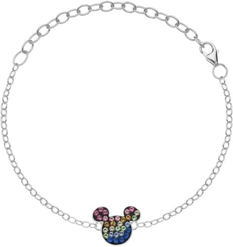 Disney Mickey Maus Armband fur für Damen aus Sterling Silber, 14+3 cm