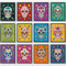 12 Zuckerschädel Dekor Kunstdrucke Tag der Toten Zuckerschädel Plakat Dia De Muertos Schädel Wandkunst Plakat Mexikanisch Thema Schädel Wand Poster für Halloween Fest Party Heim Wand Dekor