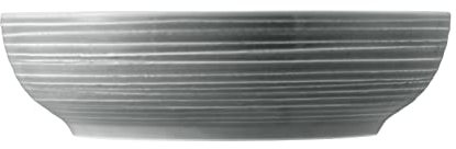 Seltmann Weiden Terra Foodbowl 25 cm, 2350 ml, Servierschale mit spiralförmigem Relief, Spülmaschinen- und mikrowellenfest, Porzellan, Perlgrau