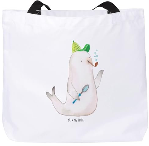 Mr. & Mrs. Panda Shopper Robbe Sherlock - Geschenk, Tiermotive, Schultasche, Gute Laune, lustige Sprüche, Einkaufsbeutel, Freizeittasche, Beutel,